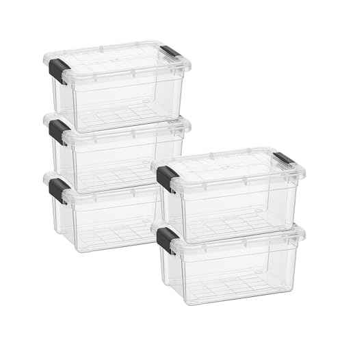 Clear Storage Boxes with Lids (5 Count)