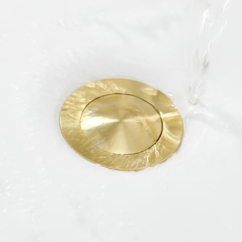 Pop up Sink Drain Stopper for Bathroom Vessel Vanity Sink Art Basin Brushed Gold