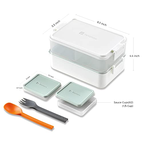 Stackable 2 Tier Adult Bento Box (4 Count)