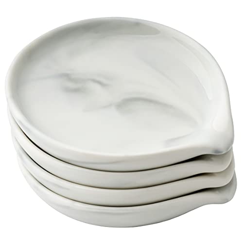 Spoon Rest Ceramic Spoon Rest for Kitchen Counter Dishwasher Safe Marble Decor Spoon Holder for Kitchen
