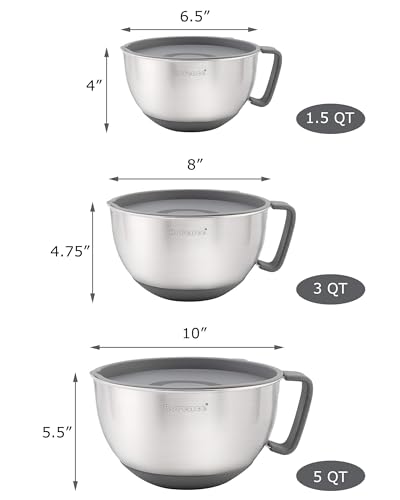 Stainless Steel Mixing Bowls Set with Lids