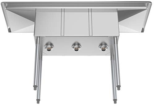 SC101410 12B3 3 Compartment Stainless Steel NSF Commercial Kitchen Sink with Right and Left Drainboards