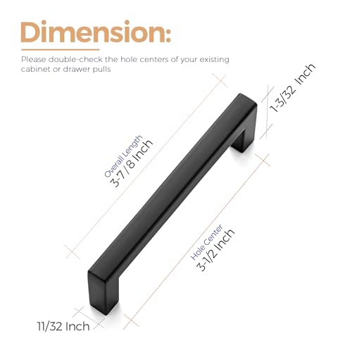 Matte Black Cabinet Handles Solid Cabinet Pulls 3 (25 Count)