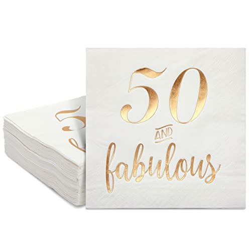 50th Birthday Napkins for Women (50 Count)
