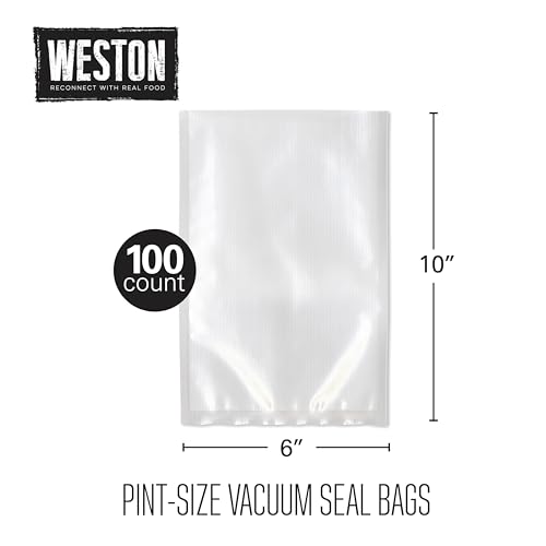 6" x 10" Pint Vacuum Sealer Bags For Meal Prep & Sous Vide (100 Count)