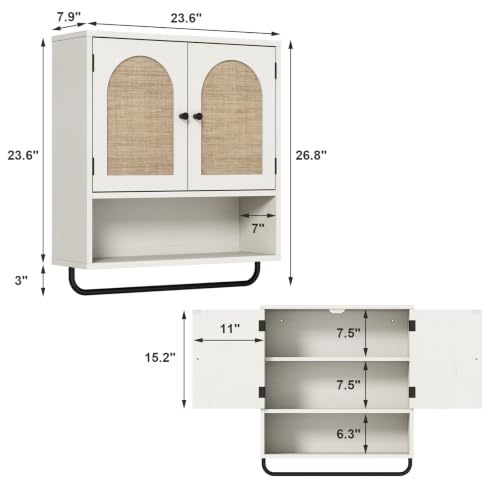 Rattan Bathroom Wall Cabinet