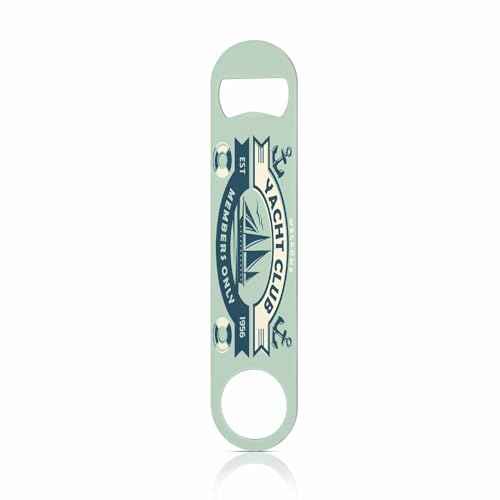 Yacht Club Sign Stainless Steel Bottle Opener Boat Ship Sailor Anchor Ocean Adventure Coast Sailboat Cruise Flat Beer Bottle Opener Keychain for Home Kitchen Bar Restaurant Party Birthday Gift