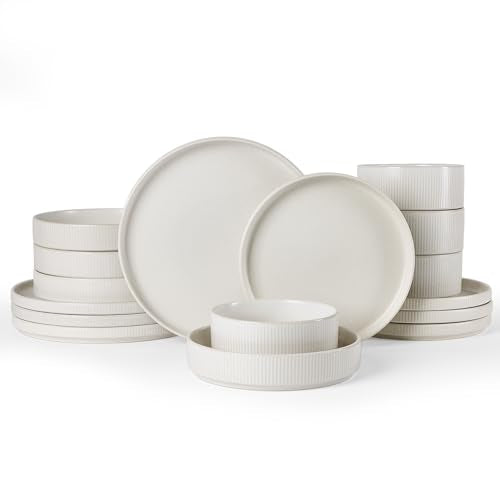 Star Stoneware Dinnerware Sets with Pasta Bowls (16 Count)