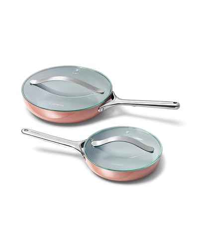Ceramic Fry Pan Duo with Glass Lids