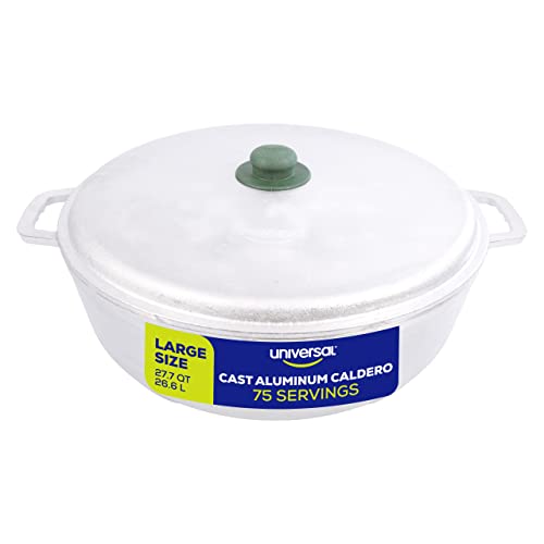 27.7 QT / 26.6 Liter) Caldero Pot with Lid, Extra Large Cast Aluminum Cooking Pot, 75-Cup Rice Pot for Restaurants, Catering, Events & Large-Batch Cooking, Made in Colombia