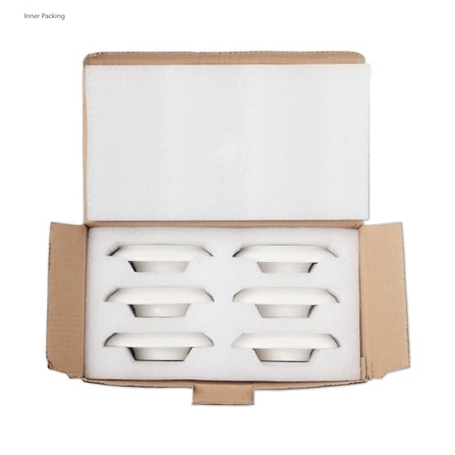 Ceramics White Egg Cups for Hard Boiled Eggs Set 6pcs (6 Count)