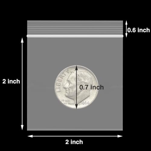 600Pcs 2" x 2" Plastic Zip Bags (600 Count)