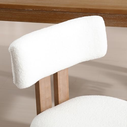 Dining Chairs Set of 2 Faux Fur Diner Chairs Wood Chairs for Kitchen and Dining Room (2 Count)