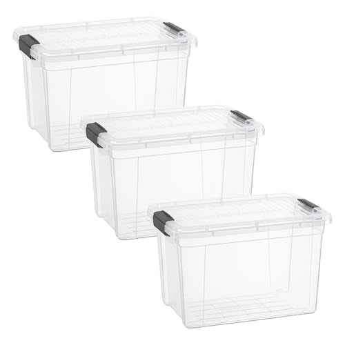 8.7 Quart Clear Plastic Storage Boxes with Lids (3 Count)
