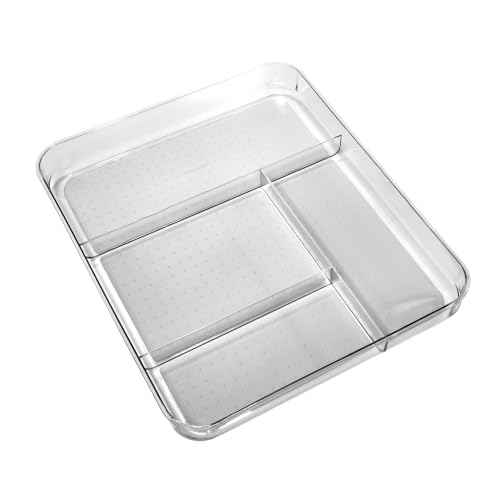 Clear 4 Compartment Drawer Organizer
