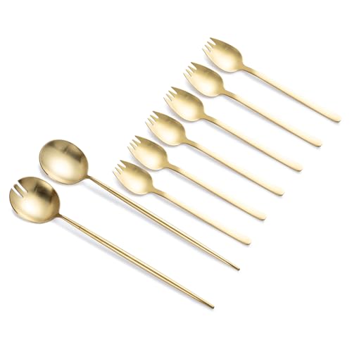 8 Piece Gold Salad Serving Set (8 Count)