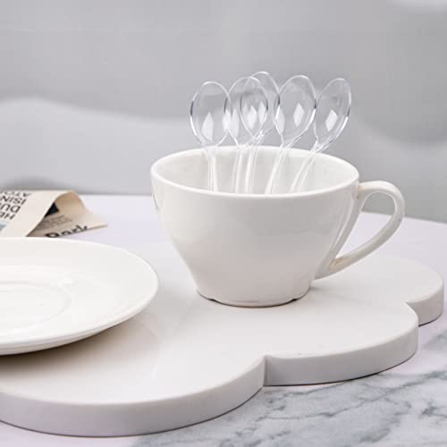 300 Pieces Clear Plastic Mini Spoons for Desserts 4 Inches Clear Plastic Spoons Heavy Duty Perfect for Cake (300 Count)