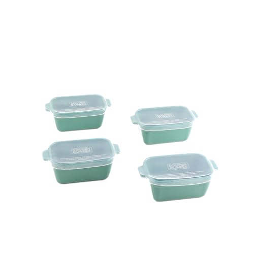Stoneware Small Ceramic 5" x 3" Baking Dish with Silicone Covers
