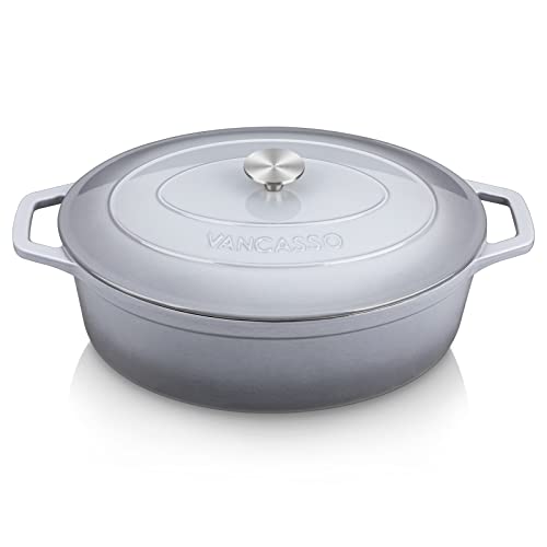 9.3 Qt Oval Enameled Cast Iron Dutch Oven with Lid