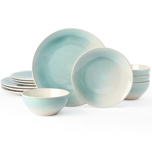 Ceramic Plates and Bowls Sets (12 Count)