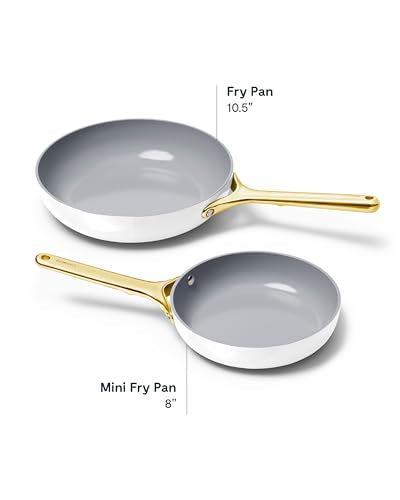 Ceramic Fry Pan Duo with Glass Lids (2 Count)