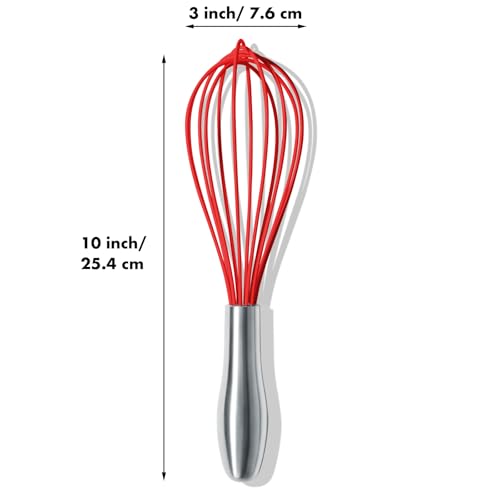 10 Inch Red Silicone Whisk