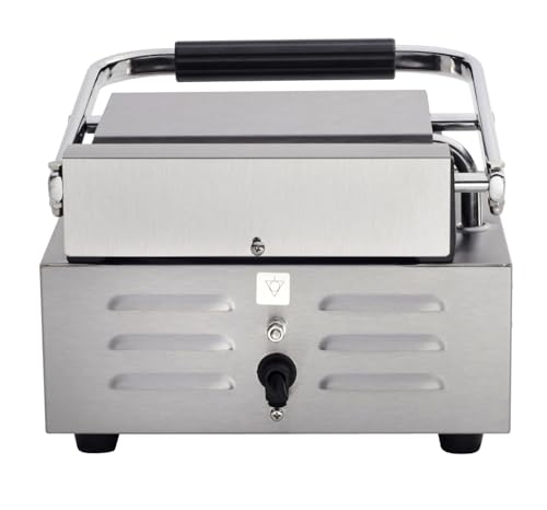 Commercial Electric Panini Sandwich Grill with Smooth Plates