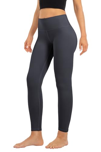 High Waist Butt Lifting Leggings for Women Buttery Soft Breathable Yoga Pants with Hidden Pocket Tummy Control Gym Dark Grey