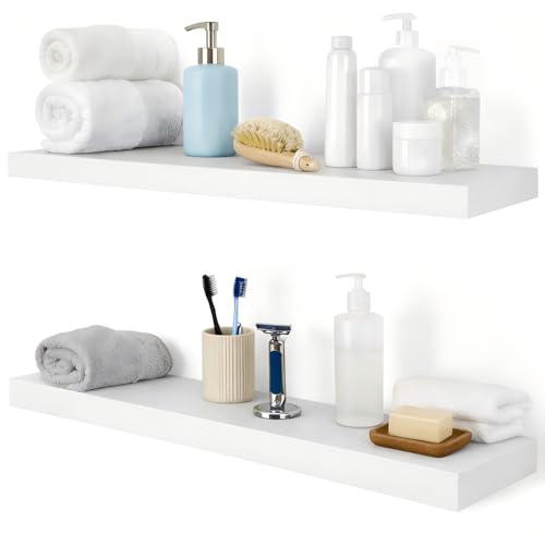 Rustic Floating Shelves 36 inch Long 8 inch deep Set of 2 (2 Count)