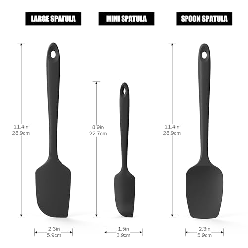 600°F Heat Resistant Silicone Spatula Scrapers (3 Count)