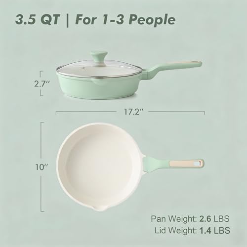 Nonstick Ceramic Skillet with Lid 10