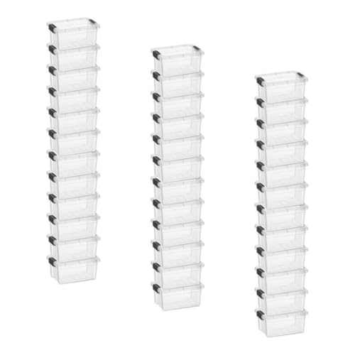 1.05 Quart Mini Clear Plastic Storage Container with Lid (36 Count)