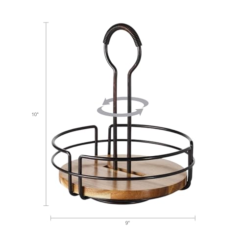 Mikasa Gourmet Basics Hanover Condiment Caddy with Rotating Caddy Organizer Design