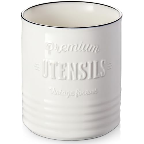 7.2" Large Ceramic Utensil Holder for Kitchen Counter