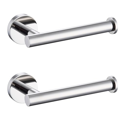 Toilet Paper Holder SUS304 Stainless Steel Round Size Polished Chrome 2 Pack (2 Count)