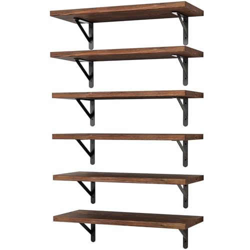 16.5in Floating Shelves for Wall (6 Count)