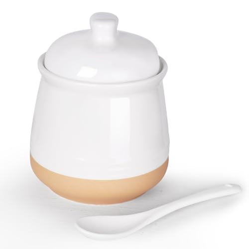 Sugar Bowl with Lid and Spoon 12oz Ceramic Sugar jar