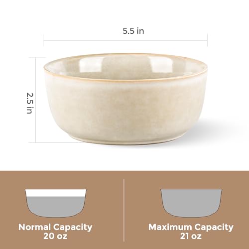 Ceramic Cereal Bowls Set of 2 for Kitchen (2 Count)