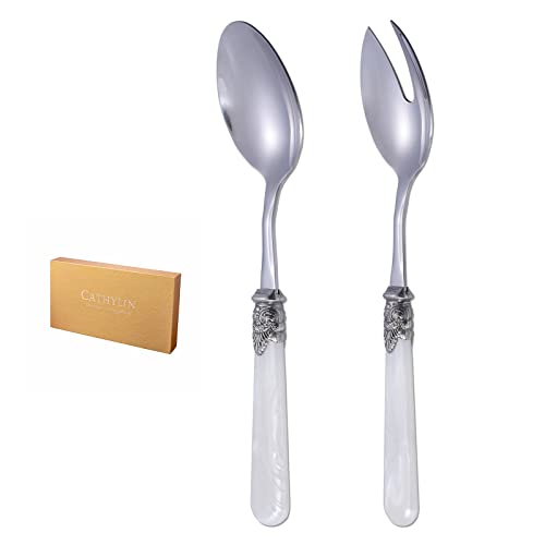 2 piece Salad Servers Stainless Steel Salad Serving Set Salad Fork and Spoon