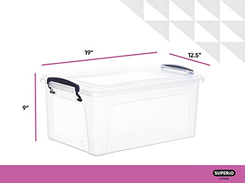 36 Quart Clear Plastic Storage Boxes with Lids (6 Count)