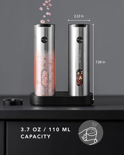 Electric Salt and Pepper Grinder Set Rechargeable (2 Count)