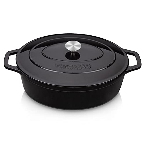 9.3 Qt Oval Enameled Cast Iron Dutch Oven with Lid