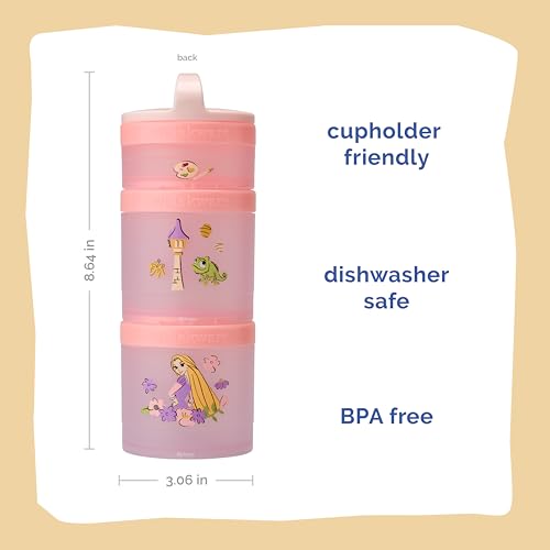 Rapunzel) DiSNEY PRINCESS Whiskware Stackable Snack Pack - 3 Jar + Handle - White/Pink/Purple