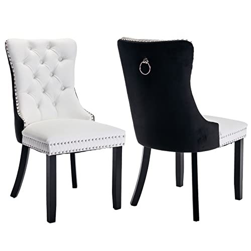 Black and White Dining Chairs Set of 2 (2 Count)