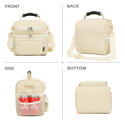 Double Layer Cooler Insulated Lunch Bag Adult Lunch Box Large Tote Bag for Men