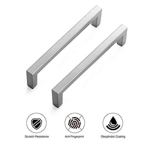 Brushed Nickel Cabinet Handles Solid Cabinet Pulls 5 Inch 15 Pack (15 Count)