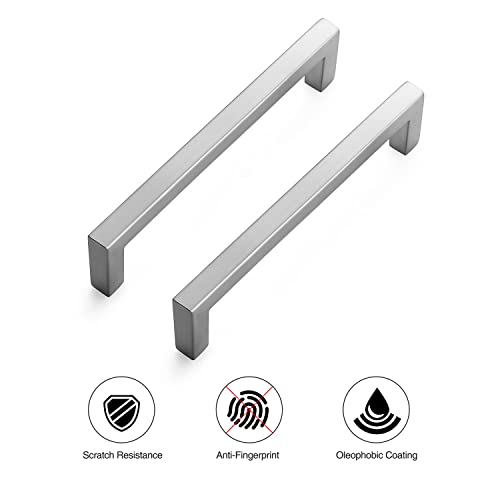 Brushed Nickel Cabinet Handles Solid Cabinet Pulls 5 Inch CC 5 Pack (5 Count)