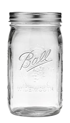 Mason Jar Glass Canning Container with Silver Lid