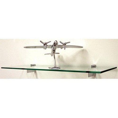 6" x 18" Chrome Raven Glass Shelf