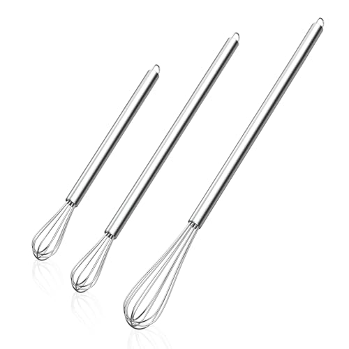 Mini Whisks Stainless Steel Whisk Set 7" 9" 11" (3 Count)
